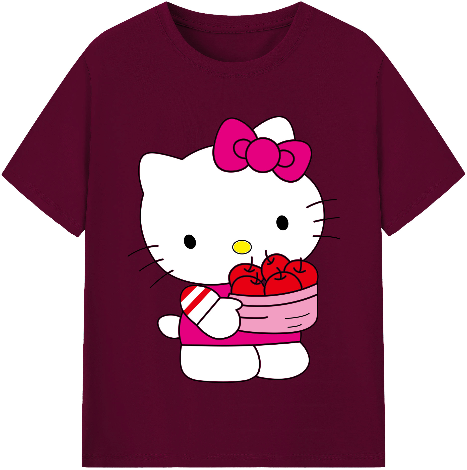 （画像用） Hello Kitty ハローキティ レディースカジュアルプリントTシャツ（綿100％）